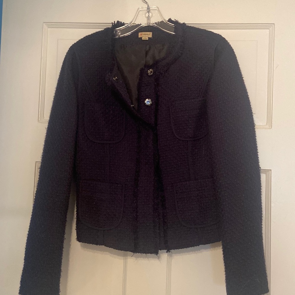 Navy boucle jacket